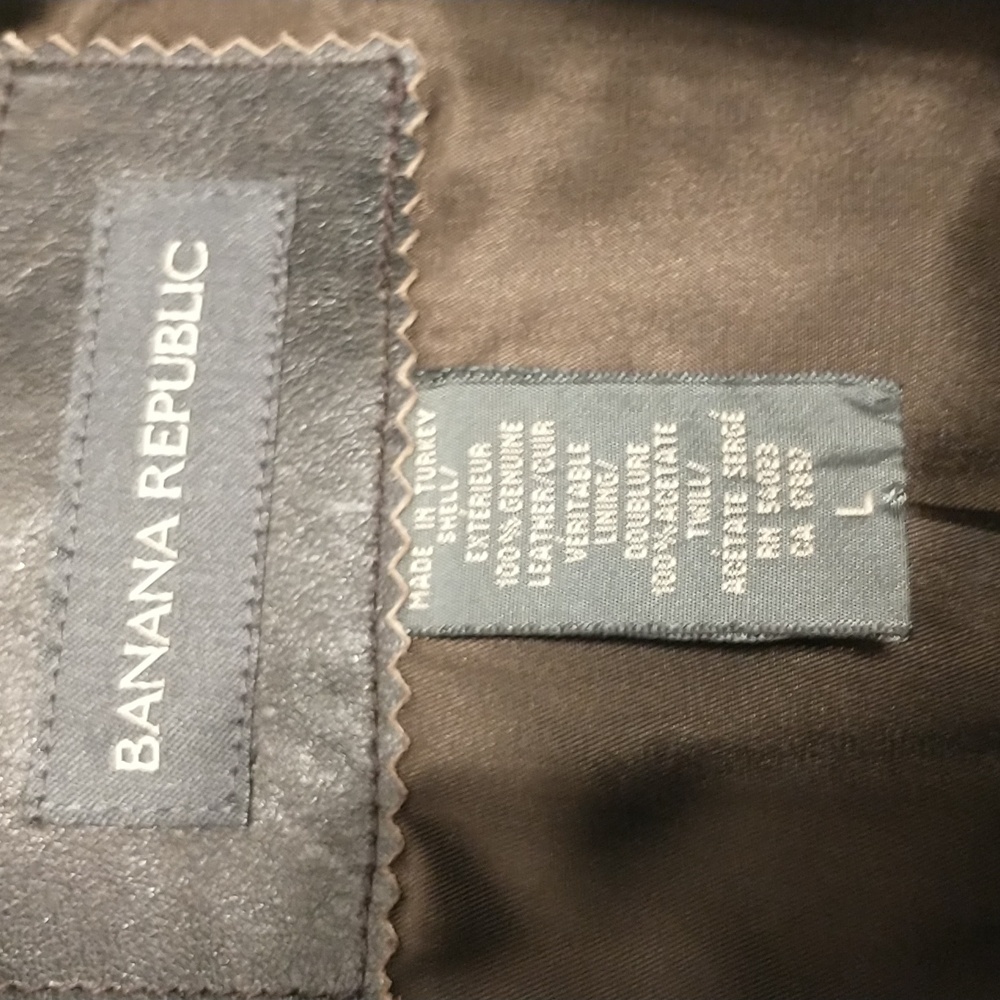 Leather Dark Brown Coat 40" Long Classic Trench Style LG 12 See Measurements - Picture 6 of 10